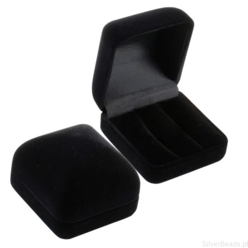 eleganckie welurowe pudełko na kolczyki koła lub obrączki