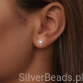 srebrne kolczyki sztyfty z prawdziwymi perłami