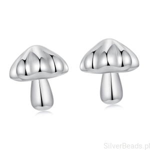 Kolczyki srebrne sztyfty małe grzybki srebro 925