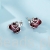 eleganckie srebrne sztyfty czerwone różyczki