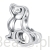 Srebrny charms piesek z kryształowymi oczami koralik srebro 925 beads
