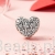 Srebrny koralik charms serce z napisem ,,I love u forever"