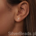 kolczyki ze srebra próby 925 gwiazdy