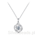 Srebrny naszyjnik zawieszka koniczynka z Moissanitem 0,5 ct srebro 925