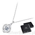 Eleganckie prezentowe pudełeczko gratis do srebrnego naszyjnika zawieszka koniczynka z Moissanitem 0,5 ct