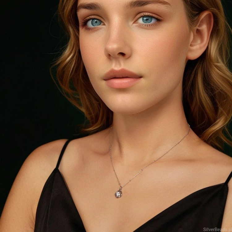 elegancki naszyjnik koniczynka z Moissanitem 0,5 ct