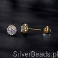 eleganckie pozłacane kolczyki z kryształami moissanit