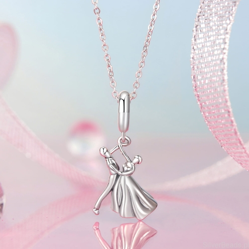 Charms srebro 925 tańcząca para koralik do bransoletki modułowej charms