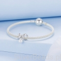 Charms srebro 925  kokarda z perełką koralik do bransoletki modułowej charms