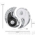 Wymiary koralika charms ze srebra próby 925 beads kryształowe dwie połówki Yin Yang