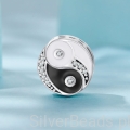 Charms ze srebra próby 925 kryształowe dwie połówki Yin Yang
