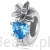 Srebrny stoper charms niebieskie serce i kwiat narcyz stoper do bransoletki srebro 925
