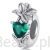 Srebrny stoper charms zielone serce i kwiat lilii stoper do bransoletki srebro 925
