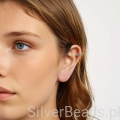 nausznica ze srebra na ucho  smok z czerwonymi oczami