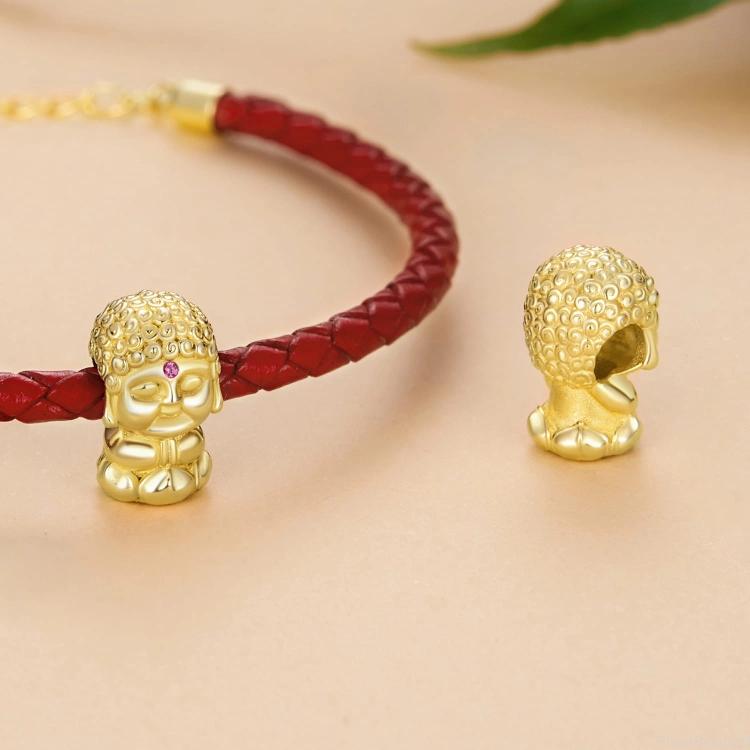 Charms srebro 925 pozłacany Budda  koralik do bransoletki modułowej charms