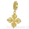 Srebrna zawieszka pozłacana Wadżra ,,Vajra" beads koraliki srebro 925