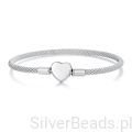 Srebrna bransoletka modułowa serce 19 cm do zawieszek charms