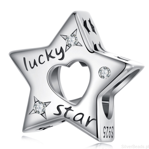 Srebrny charms szczęśliwa gwiazdka koralik beads srebro 925