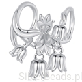 Srebrny charms z wiszącymi liliami koralik beads srebro 925