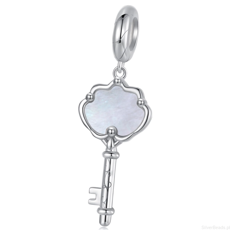 Srebrna zawieszka kluczyk z masą perłową srebro 925 beads koraliki