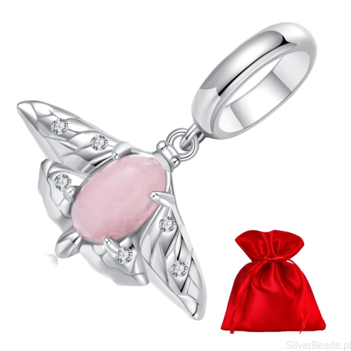 Elegancki satynowy woreczek gratis do każdego zamówienia koralików charms ćma świecąca w ciemności