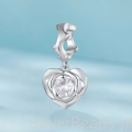 Charms ze srebra próby 925 serce z róży