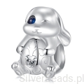 Srebrny charms króliczek wielkanocny beads srebro 925