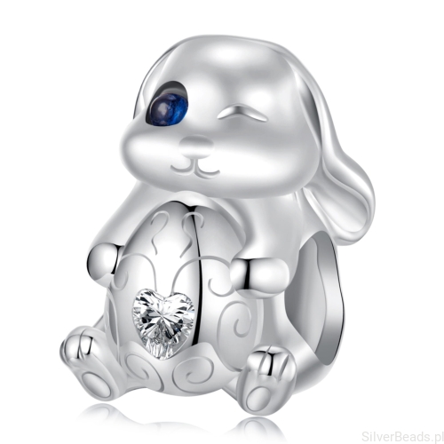 Srebrny charms króliczek wielkanocny beads srebro 925