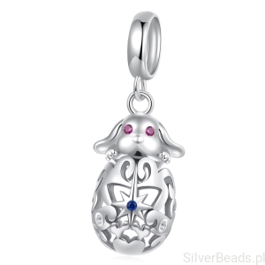 Srebrna zawieszka wielkanocny króliczek koralik srebro 925 beads