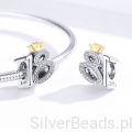 srebrny charms próba 925 18 urodziny z koroną