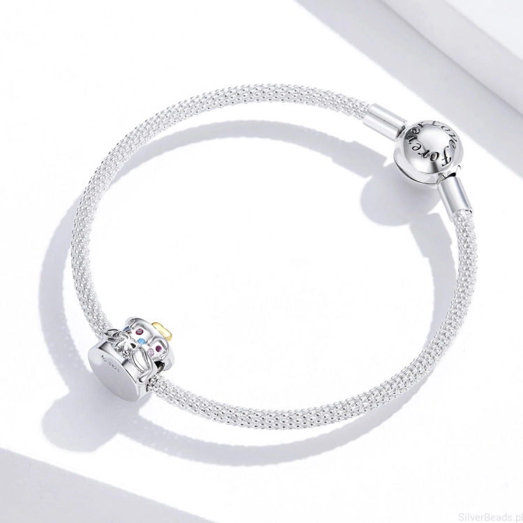 Charms ze srebra próby 925 tort urodzinowy