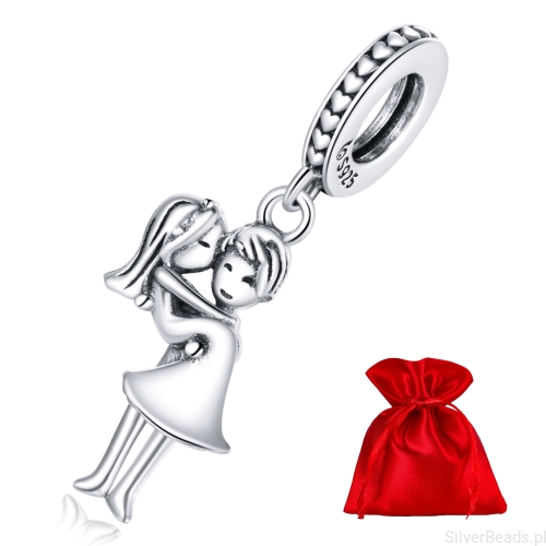 Elegancki satynowy woreczek gratis do każdego zamówienia koralików charms zakochana para