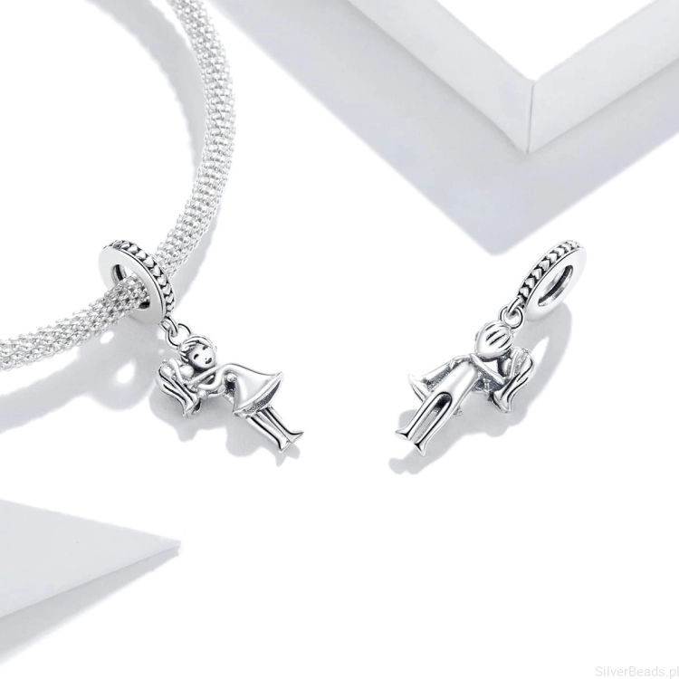 Charms srebro 925 zakochana para koralik do bransoletki modułowej charms