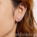 srebrne kolczyki próby 925 kostki z wiszącymi łapkami
