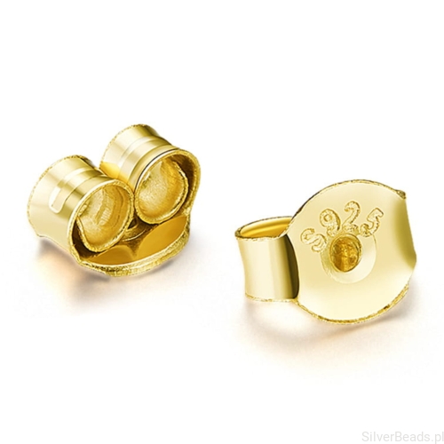 Pozłacane srebrne duże motylki do kolczyków sztyfty 2 szt srebro 925