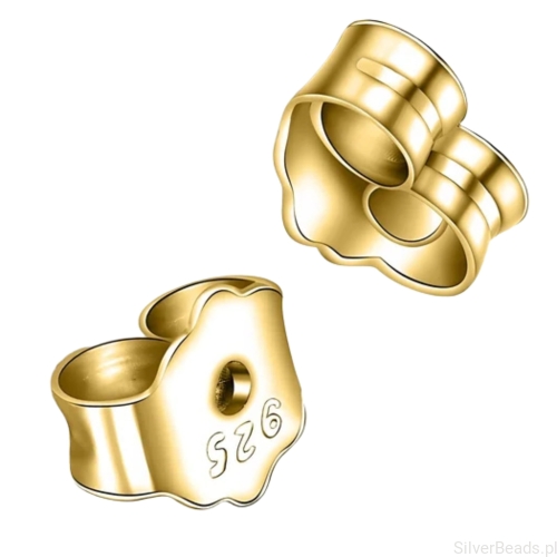 Pozłacane srebrne małe motylki do kolczyków sztyfty 2 szt srebro 925