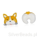 Srebrne kolczyki urocze pieski Corgi sztyfty srebro 925
