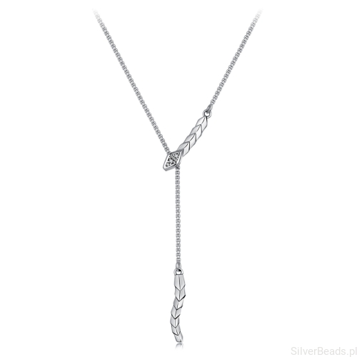 Srebrny naszyjnik o kwadratowym splocie z wężami srebro 925