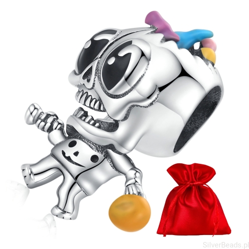 Elegancki satynowy woreczek gratis do każdego zamówienia koralików charms halloweenowy kościotrup
