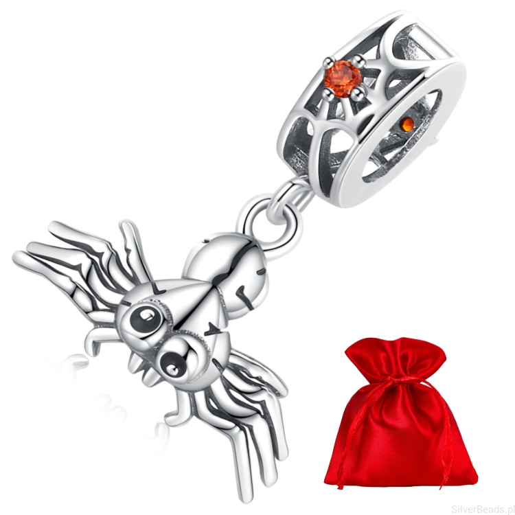 Elegancki satynowy woreczek gratis do każdego zamówienia koralików charms  szalony pajączek