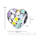 Wymiary koralika charms ze srebra próby 925 beads  tęczowe serduszko
