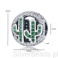 Wymiary koralika charms ze srebra próby 925 beads zielone kryształowe kaktusy