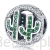 Srebrny charms zielone kryształowe kaktusy beads srebro 925 koralik