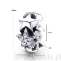 Wymiary koralika charms ze srebra próby 925 beads  gwiazdy ozdobione kryształkami