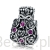 Srebrny charms czarny bukiet z różowymi kryształkami koralik srebro 925 beads