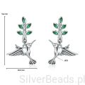Wymiary wielkość srebrnych kolczyków. Srebrne kolczyki   gałązki z kolibrami
