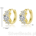 Wymiary wielkość srebrnych kolczyków. Srebrne kolczyki pozłacane ozdobione kryształami