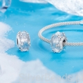 Charms ze srebra próby 925 Szklany charms z płatkami śniegu
