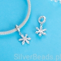 Uniwersalny charms opalizująca śnieżynka  do bransoletek modułowych Pandora, Apart, Yes, Kruk i innych.