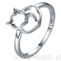 Srebrny pierścionek z kotkiem rozmiar 10 srebro 925